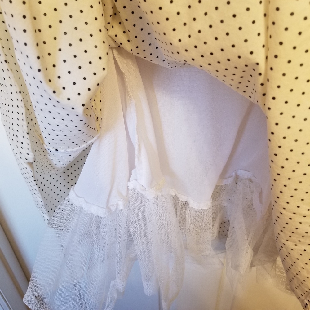 Ruby Rox Ivory Polka Dot Dress with Black Sash - Picture 3 of 7